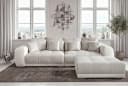 luma-home Big-Sofa 15113 XXL-Couch Kunstleder Weiß/Web-Strukturstoff Grau Beige Bild 3