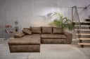 luma-home Ecksofa 18014 Bettfunktion Braun Mikrofaser Bild 3