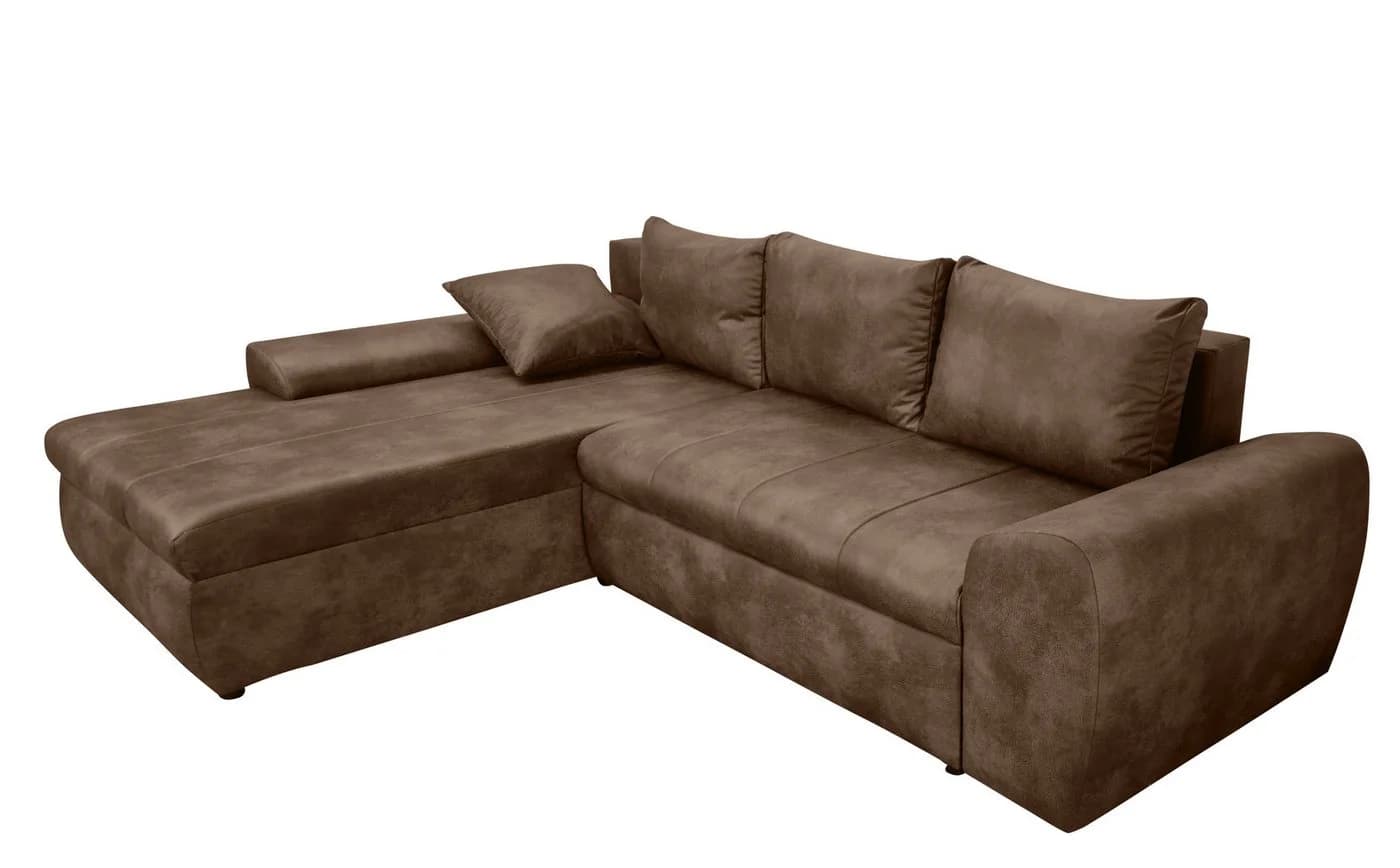 luma-home Ecksofa 18014 Bettfunktion Braun Mikrofaser - Bild 4