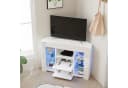 Dripex TV Eckschrank Fernsehtisch Hochglanz Weiß 100x40x68 cm Bild 1