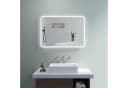 AQUABATOS LED Badspiegel mit Beleuchtung, Dimmbar, Antibeschlag, Silber Bild 2
