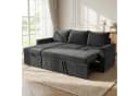 Jiexi L-Form Schlafsofa mit Bettkasten Chenille Récamiere Bild 2