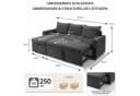 Jiexi L-Form Schlafsofa mit Bettkasten Chenille Récamiere Bild 3
