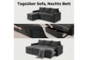 Jiexi L-Form Schlafsofa mit Bettkasten Chenille Récamiere Bild 5