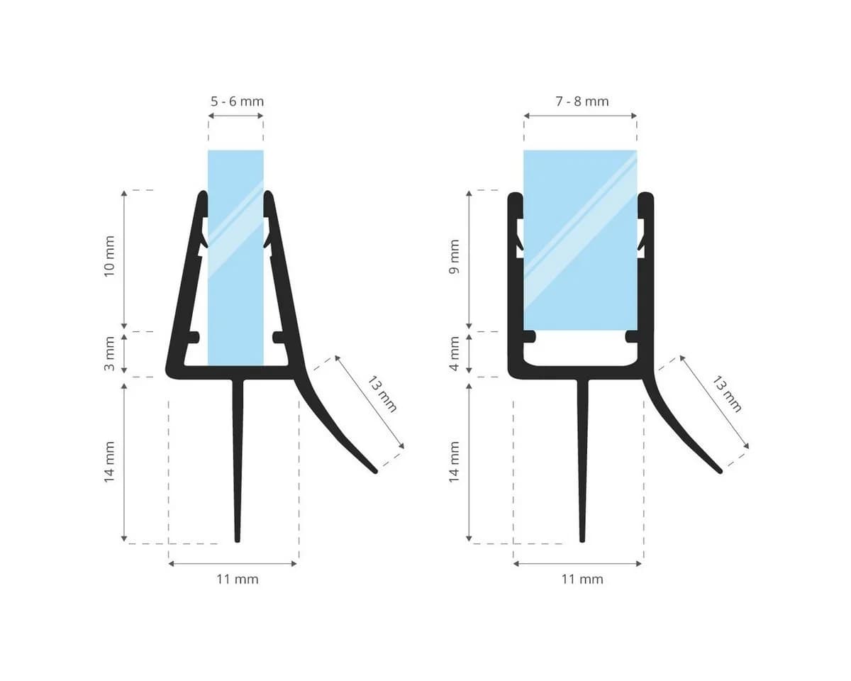 STEIGNER Duschdichtung 30cm PVC Ersatzdichtung für Dusche
