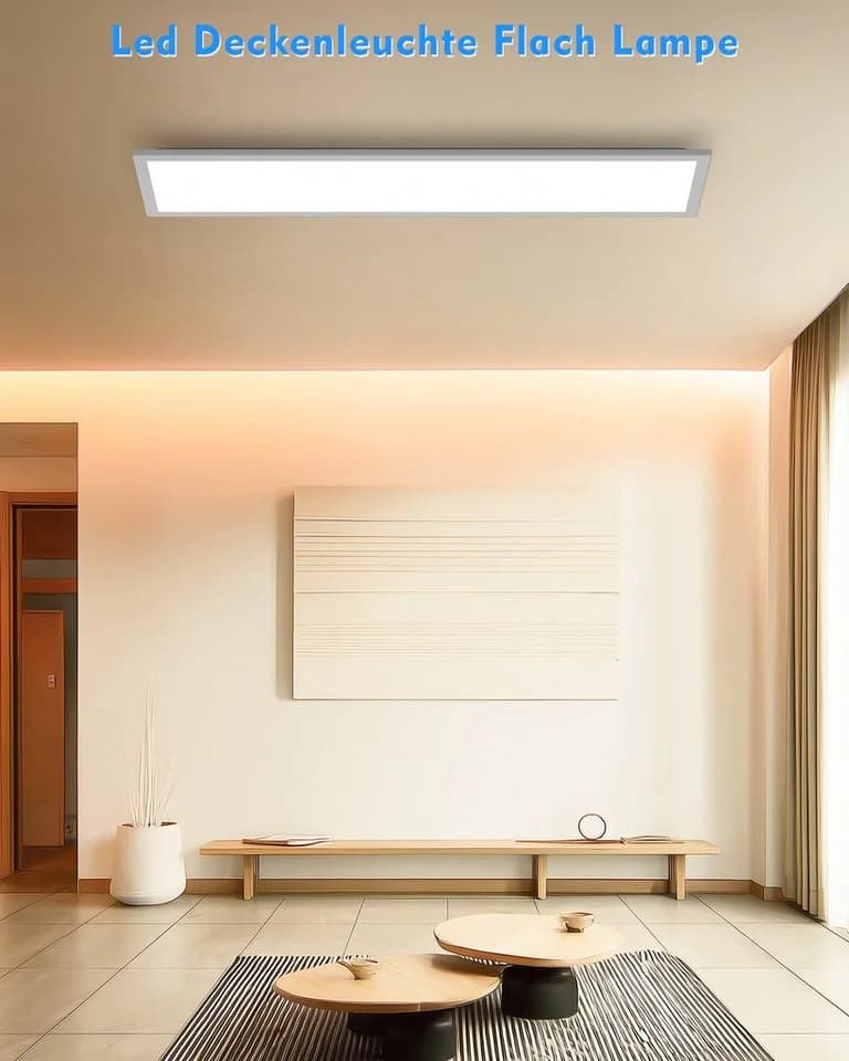Lujasi LED Deckenleuchte 36W 3600LM LED Panel Flach 100 x 25 x 5,5 cm