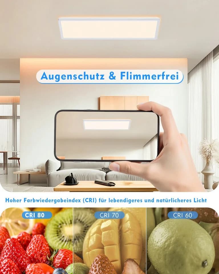 Lujasi LED Deckenleuchte 24W 2400LM Neutralweiß - Bild 3