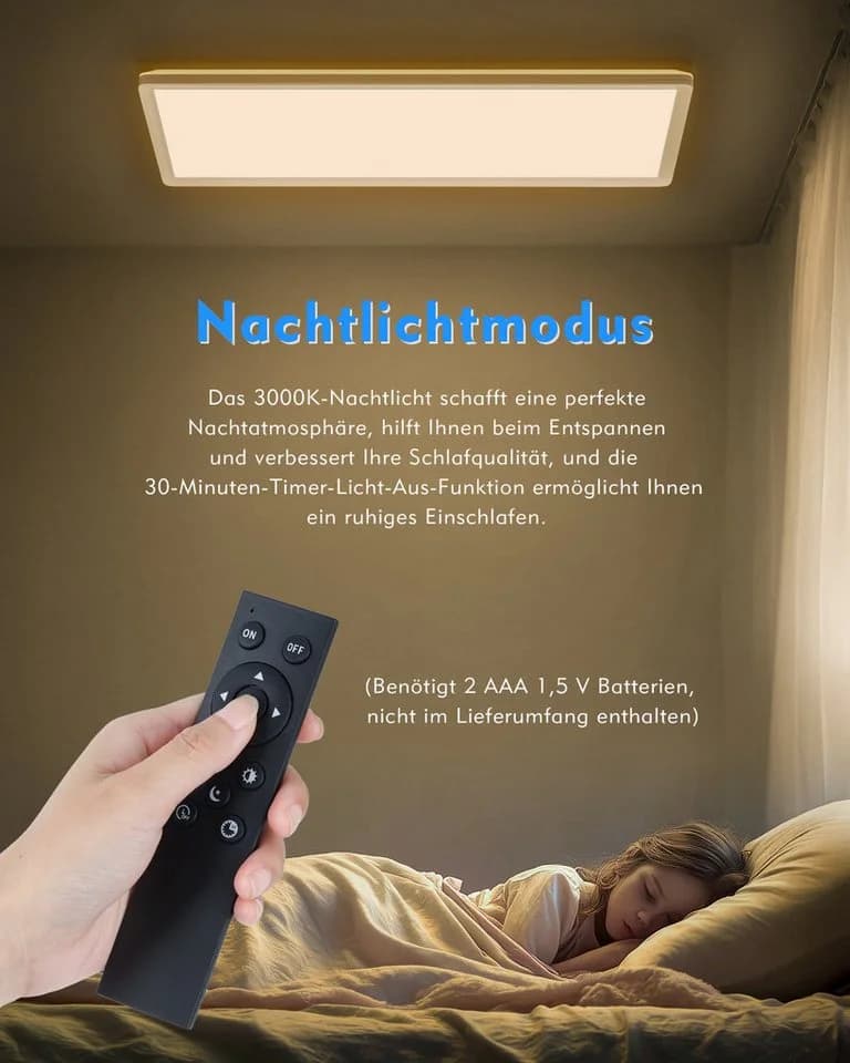 Lujasi LED Deckenleuchte 24W 2400LM Neutralweiß - Bild 5