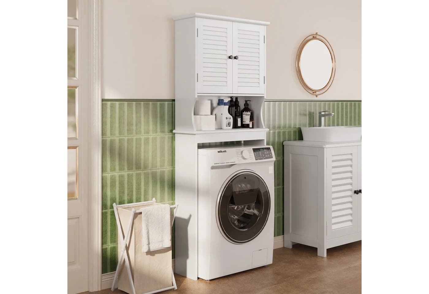 Bealife Badkommode Hochschrank Weiß