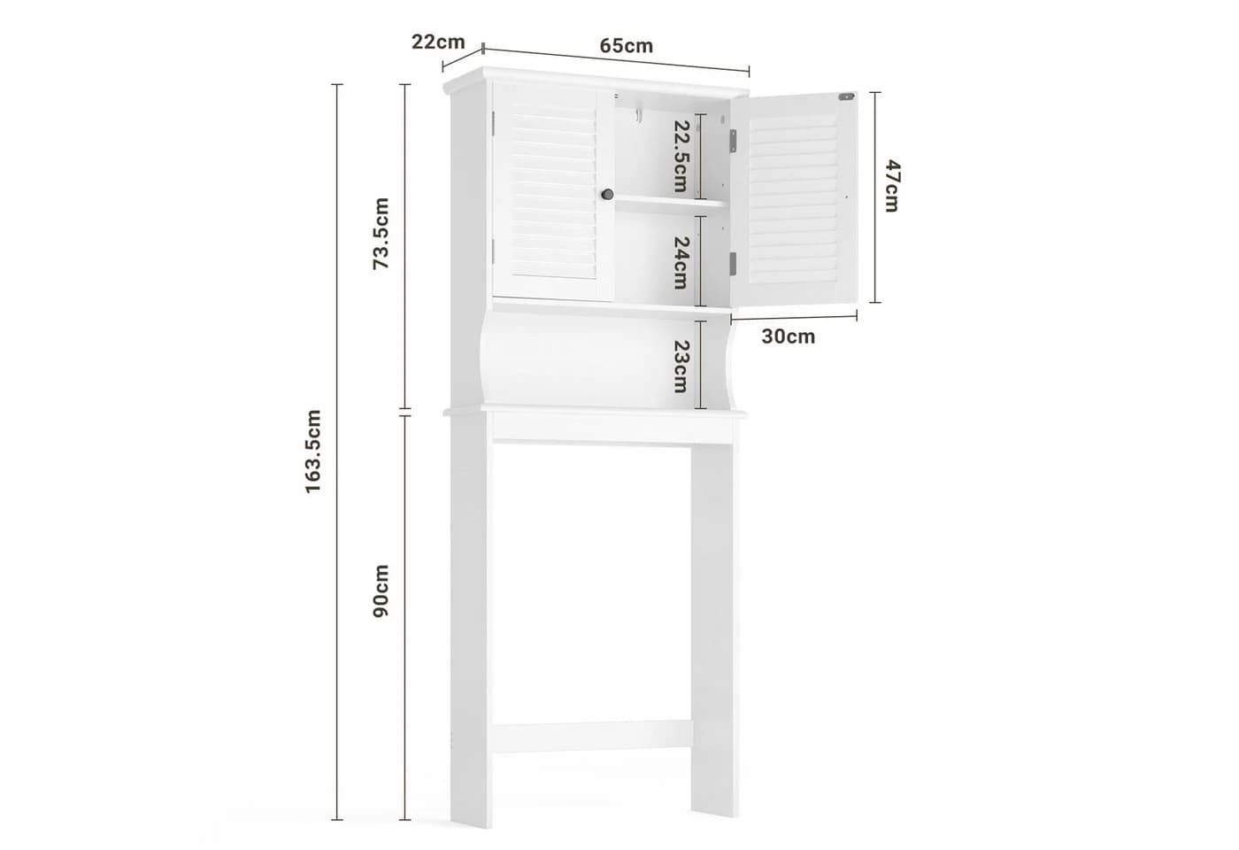 Bealife Badkommode Hochschrank Weiß - Bild 5