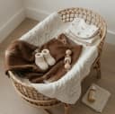 Bleu La La Babydecke 100% Baumwolle Gestrickt mit Rehmotiv Beige Bild 5