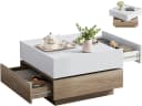 SeedWave Couchtisch Sofatisch 360° Drehbar Weiß Bild 2