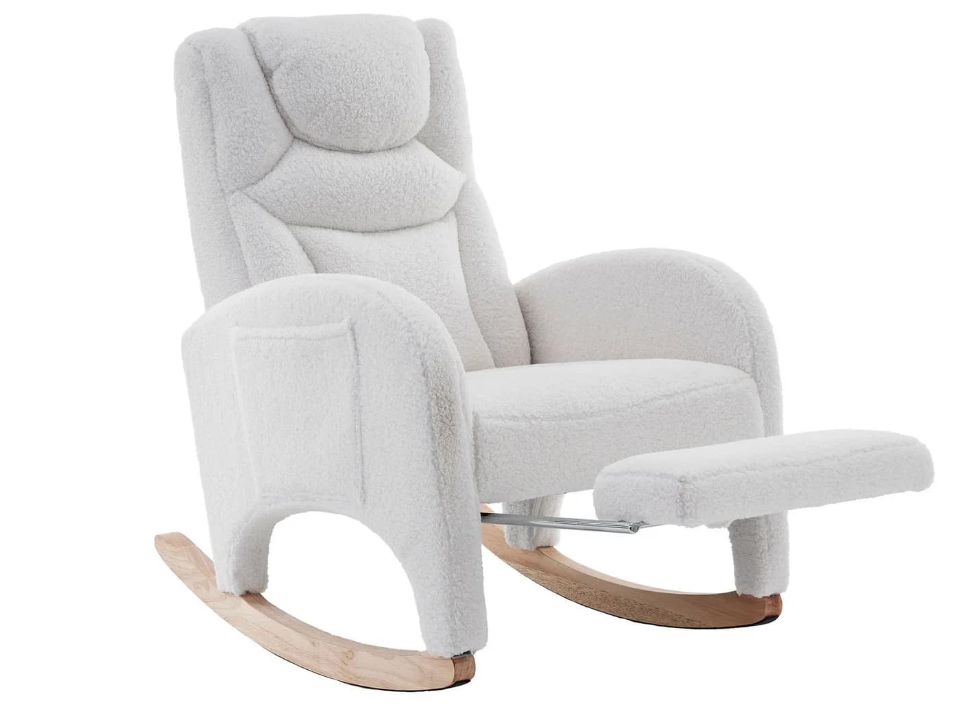 SeedWave Schaukelstuhl mit Armlehnen Teddy-Fleece Anti-Kipp-Design - Bild 2