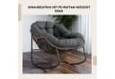 SeedWave Schaukelstuhl Grau PE-Rattan mit 15 cm Kissen Bild 1