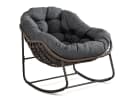 SeedWave Schaukelstuhl Grau PE-Rattan mit 15 cm Kissen Bild 2