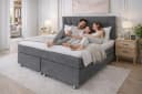 Tesla Dreams Boxspringbett Ronda 7-Zonen Wendematratze mit Topper Bild 1