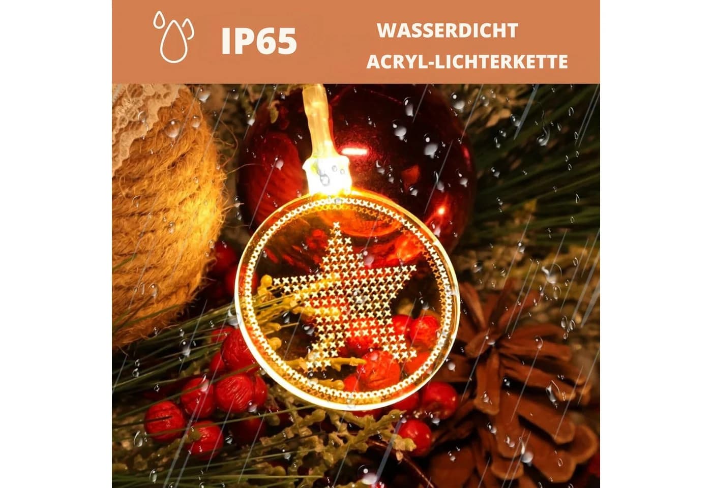 Vivitar Lichterkette 4,1 m 15 LED USB wiederaufladbar, Acryl-Blumen - Bild 4