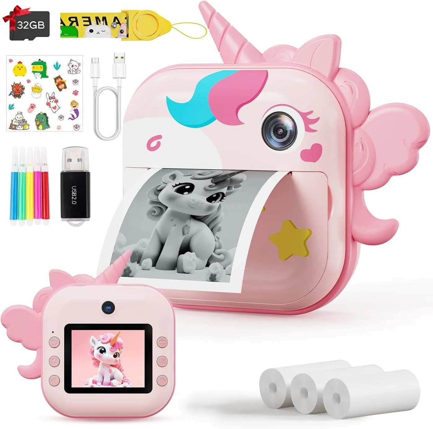 Vivitar Sofortbildkamera 2,4'' Bildschirm für Kinder mit 32GB Karte & Zubehör Kinderkamera - Bild 2