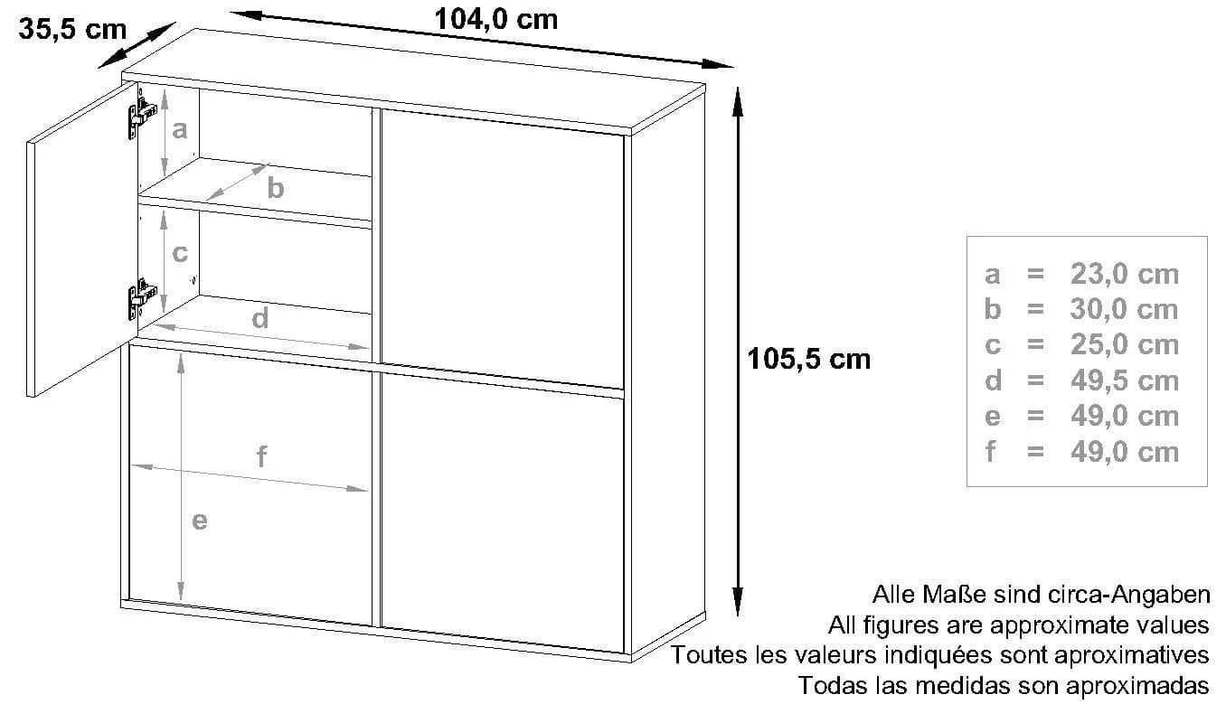 Möbelhandel Klipenstein Highboard NOAH V2 Weiß Matt Landhaus - Bild 4