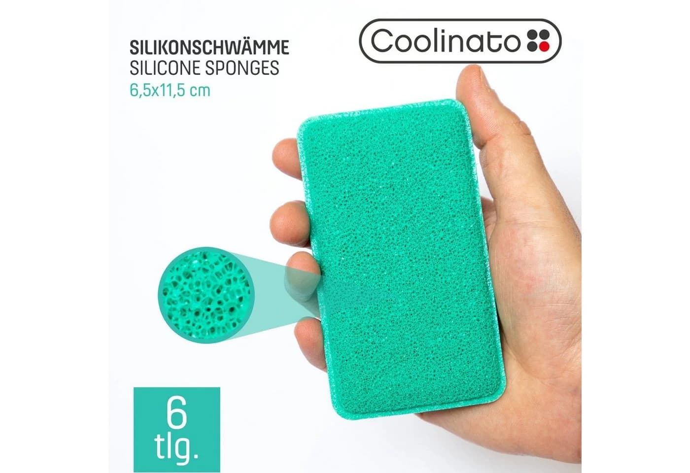 Coolinato Silikon Geschirrschwamm Set Bunt 6-teilig - Bild 3