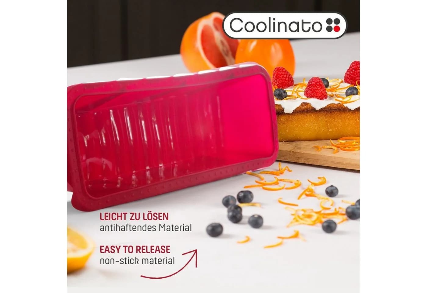 Coolinato Silikon Kastenform Set 5tlg. Rot - Bild 5