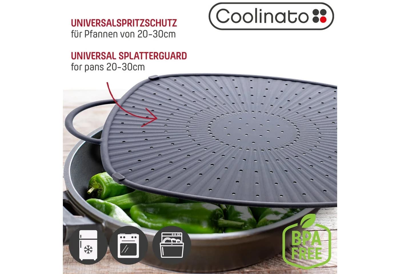 Coolinato Silikon Universal Spritzschutz 3in1 Grau