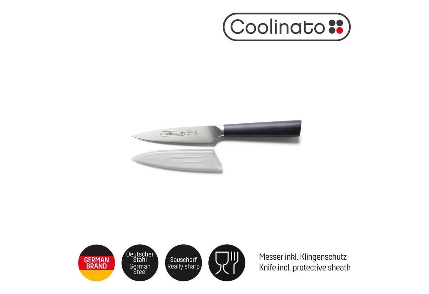 Coolinato Gemüsemesser Profi 9cm Schwarz Edelstahl - Bild 2
