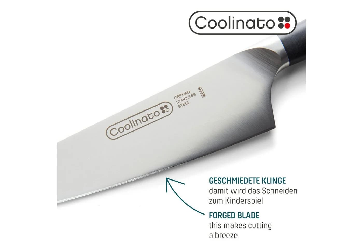 Coolinato Gemüsemesser Profi 9cm Schwarz Edelstahl - Bild 5