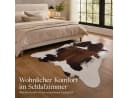 Lochas Fellteppich in Kuhfelloptik, Kurzflor, waschbar, braun-weiß Bild 3