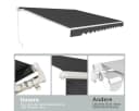 COSTWAY Gelenkarmmarkise 300x250cm Grau mit Handkurbel Bild 5