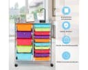 COSTWAY Rollcontainer mit 15 stapelbaren Schubladen & Rollen Bild 5