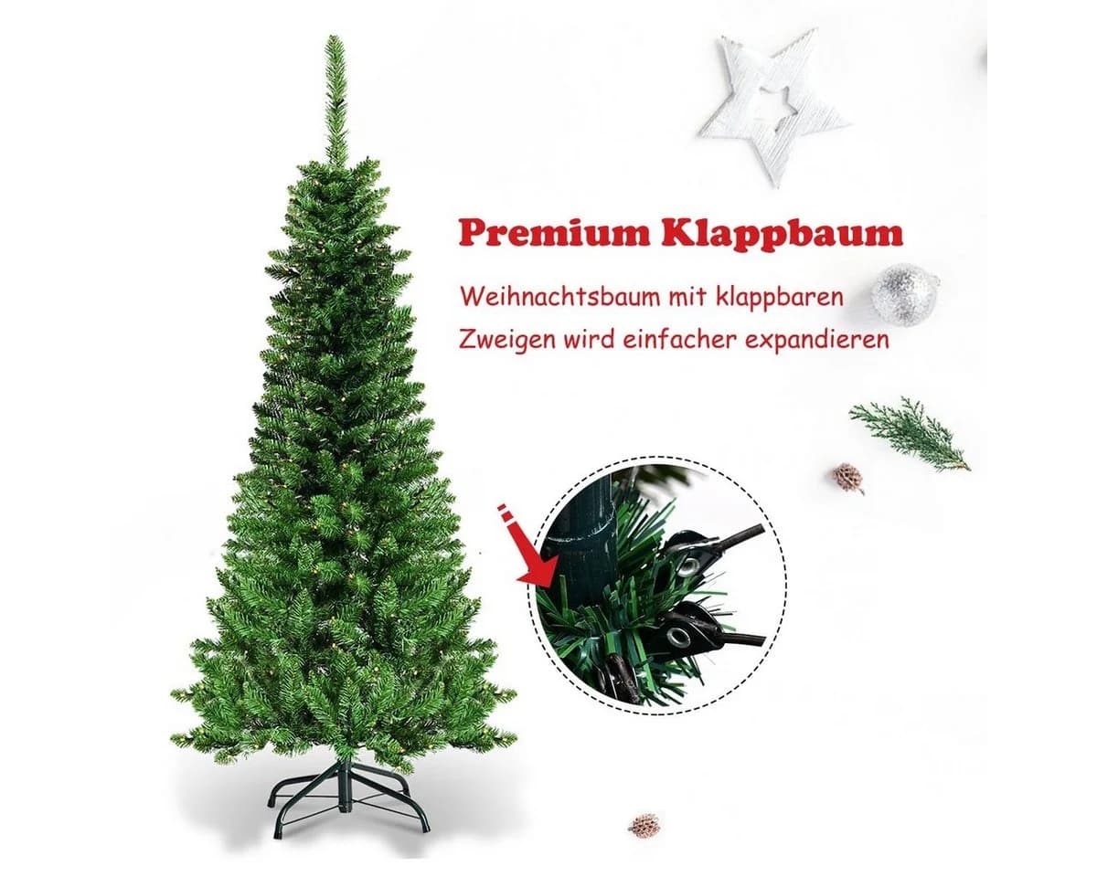 COSTWAY Künstlicher Weihnachtsbaum 150 LEDs 226 Spitzen - Bild 4