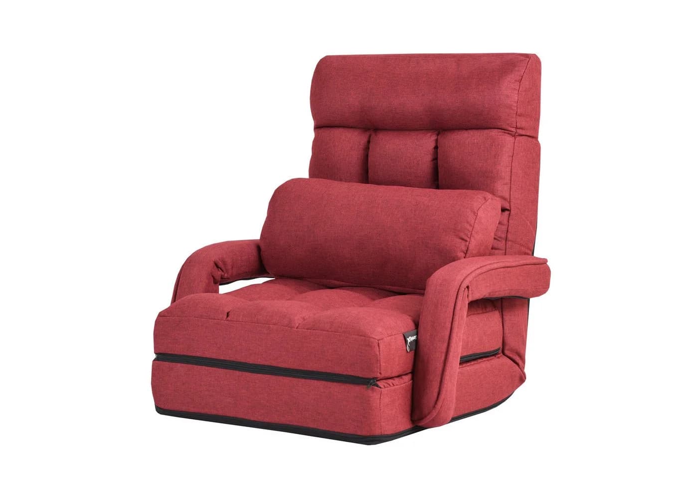 KOMFOTTEU Schlafsofa Klappsessel Bodenstuhl Rot - Bild 2