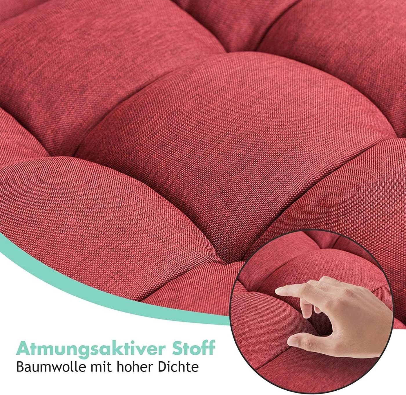 KOMFOTTEU Schlafsofa Klappsessel Bodenstuhl Rot - Bild 4