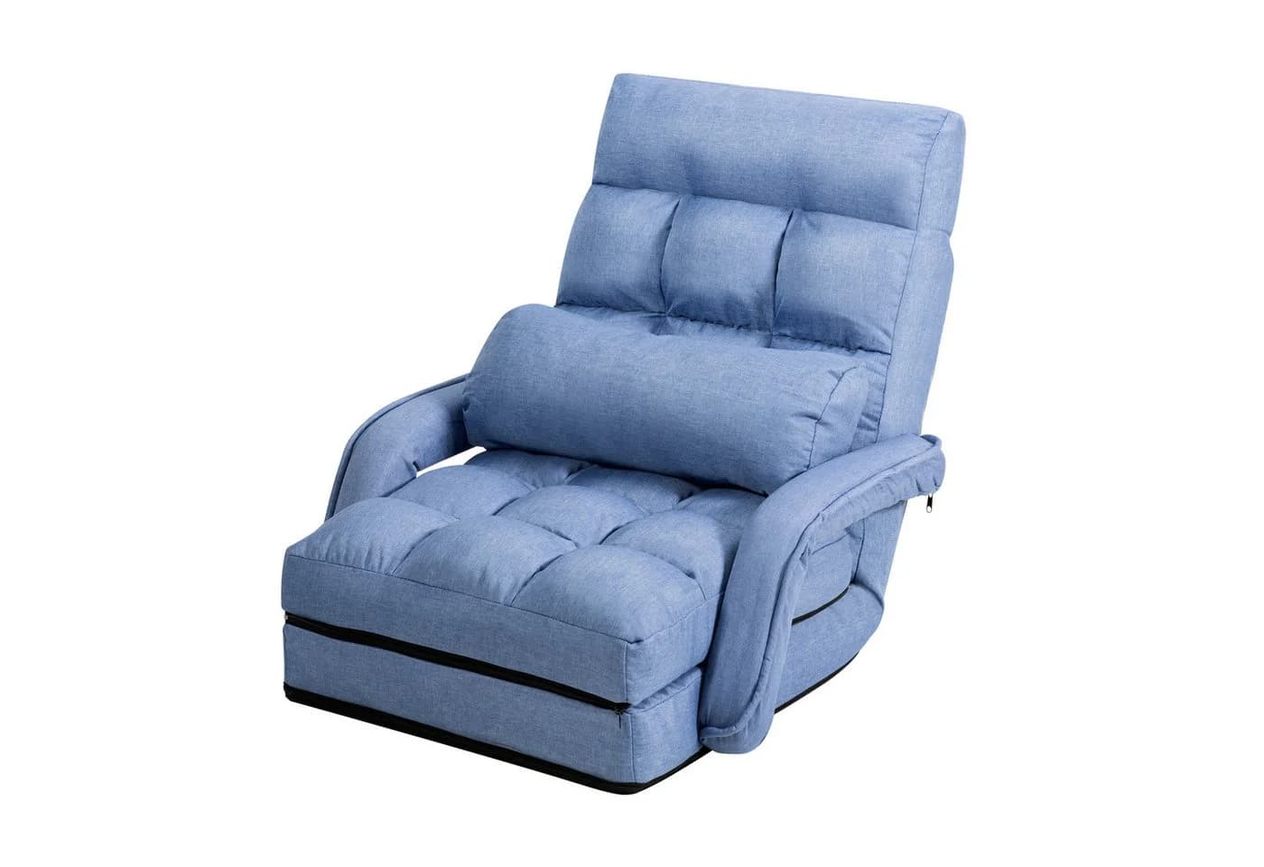 KOMFOTTEU Schlafsofa Klappsessel Bodenstuhl Blau - Bild 2