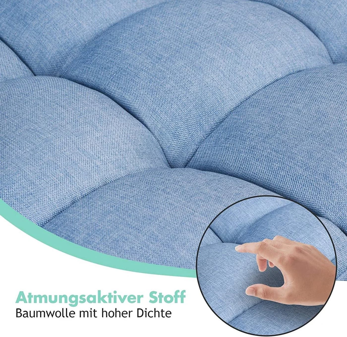 KOMFOTTEU Schlafsofa Klappsessel Bodenstuhl Blau - Bild 4