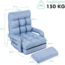 KOMFOTTEU Schlafsofa Klappsessel Bodenstuhl Blau Bild 5