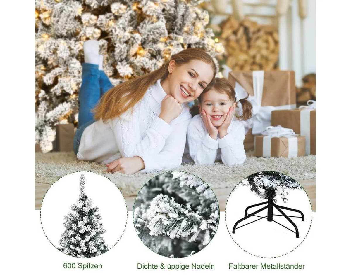 COSTWAY Künstlicher Weihnachtsbaum 180cm 600 Spitzen 250 LED - Bild 3