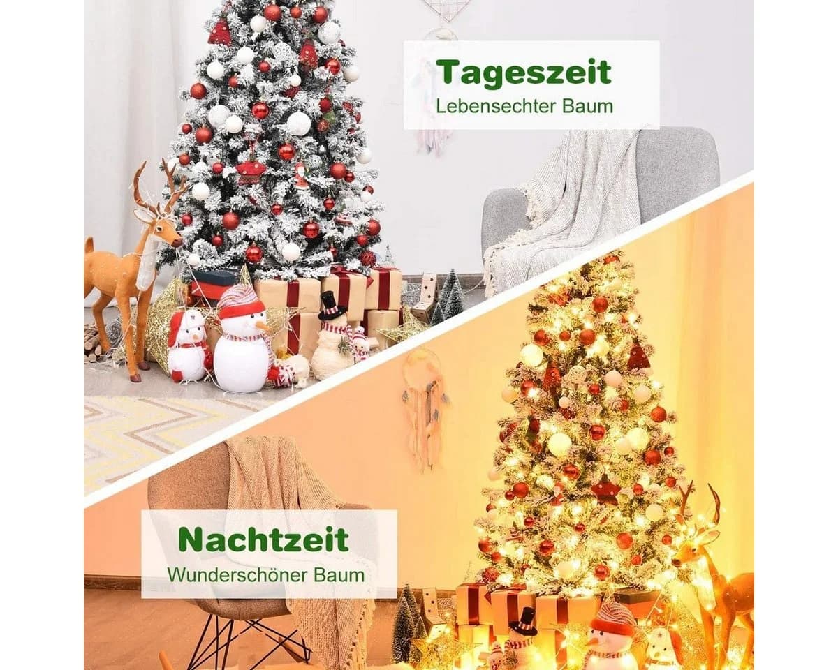 COSTWAY Künstlicher Weihnachtsbaum 180cm 600 Spitzen 250 LED - Bild 4