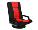 COSTWAY Relaxsessel Bodensessel Rot/Schwarz Drehbar Bild 2
