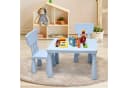 COSTWAY Kindersitzgruppe 3 TLG. Kindertisch mit 2 Stühlen Blau Bild 1