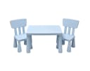 COSTWAY Kindersitzgruppe 3 TLG. Kindertisch mit 2 Stühlen Blau Bild 2