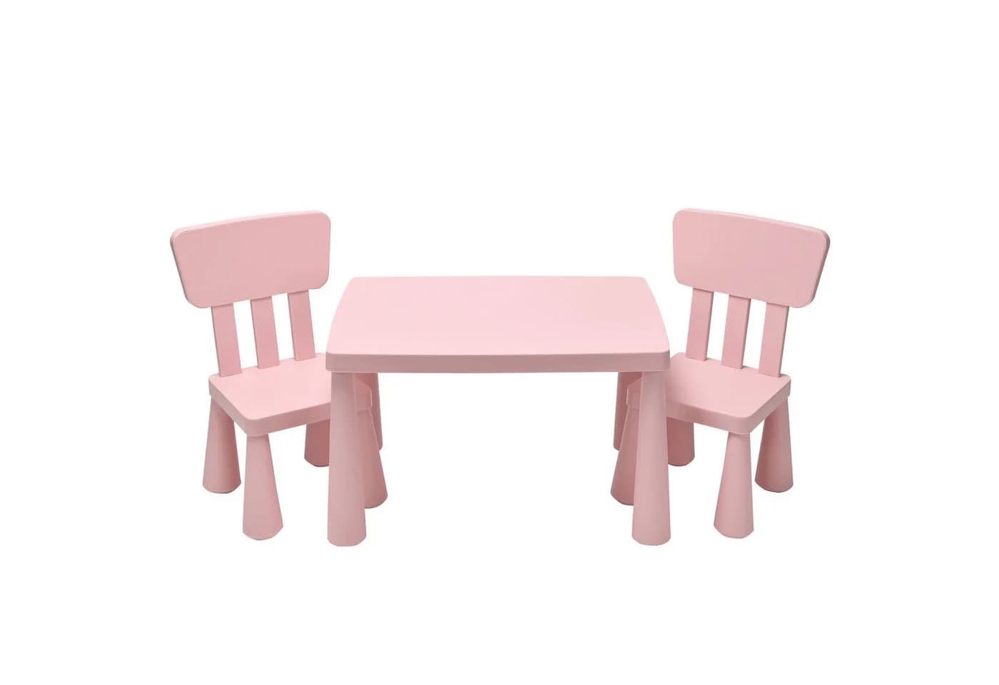 COSTWAY Kindersitzgruppe 3 TLG. Rosa Kindertisch mit 2 Stühlen - Bild 2