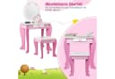 COSTWAY Schminktisch Kinder Rosa mit Hocker, Schublade und abnehmbarem Spiegel Bild 3