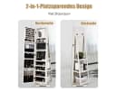 COSTWAY Schmuckschrank Stehend mit Spiegel & Regal, Drehbar, Abschließbar Bild 3