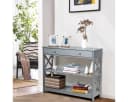 COSTWAY Konsolentisch 3 Ebenen mit Schublade Holz Bild 3