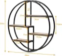 KOMFOTTEU Wandregal Hängeregal Rundes Schweberegal aus Holz & Metall Bild 4