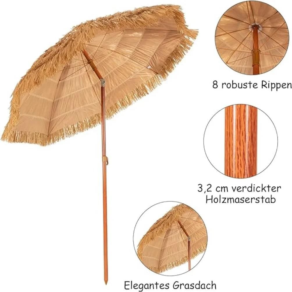 KOMFOTTEU Hawaii Sonnenschirm mit Verankerung rund - Bild 5