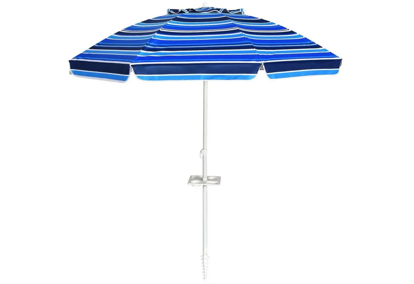 COSTWAY Sonnenschirm Gartenschirm Marineblau mit Verankerung - Bild 2