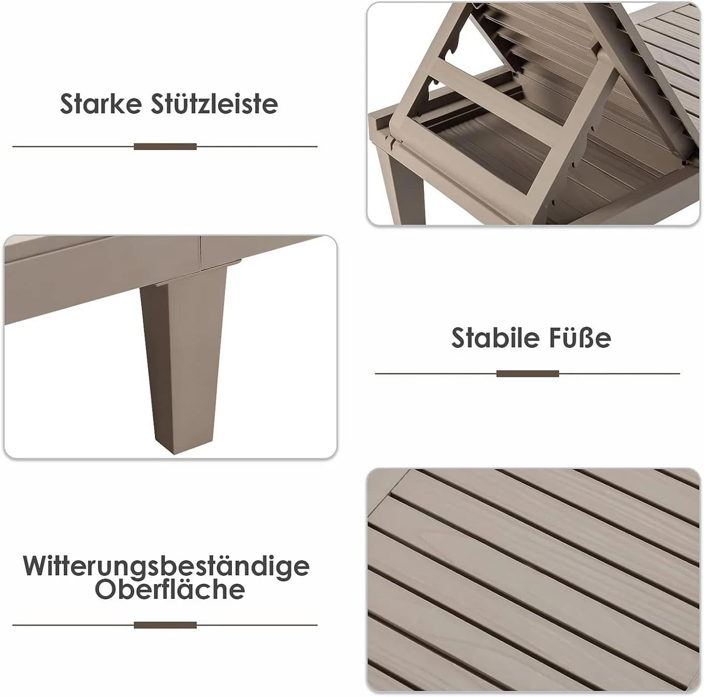COSTWAY Gartenliege wetterfest 5-fach verstellbar 180kg - Bild 5